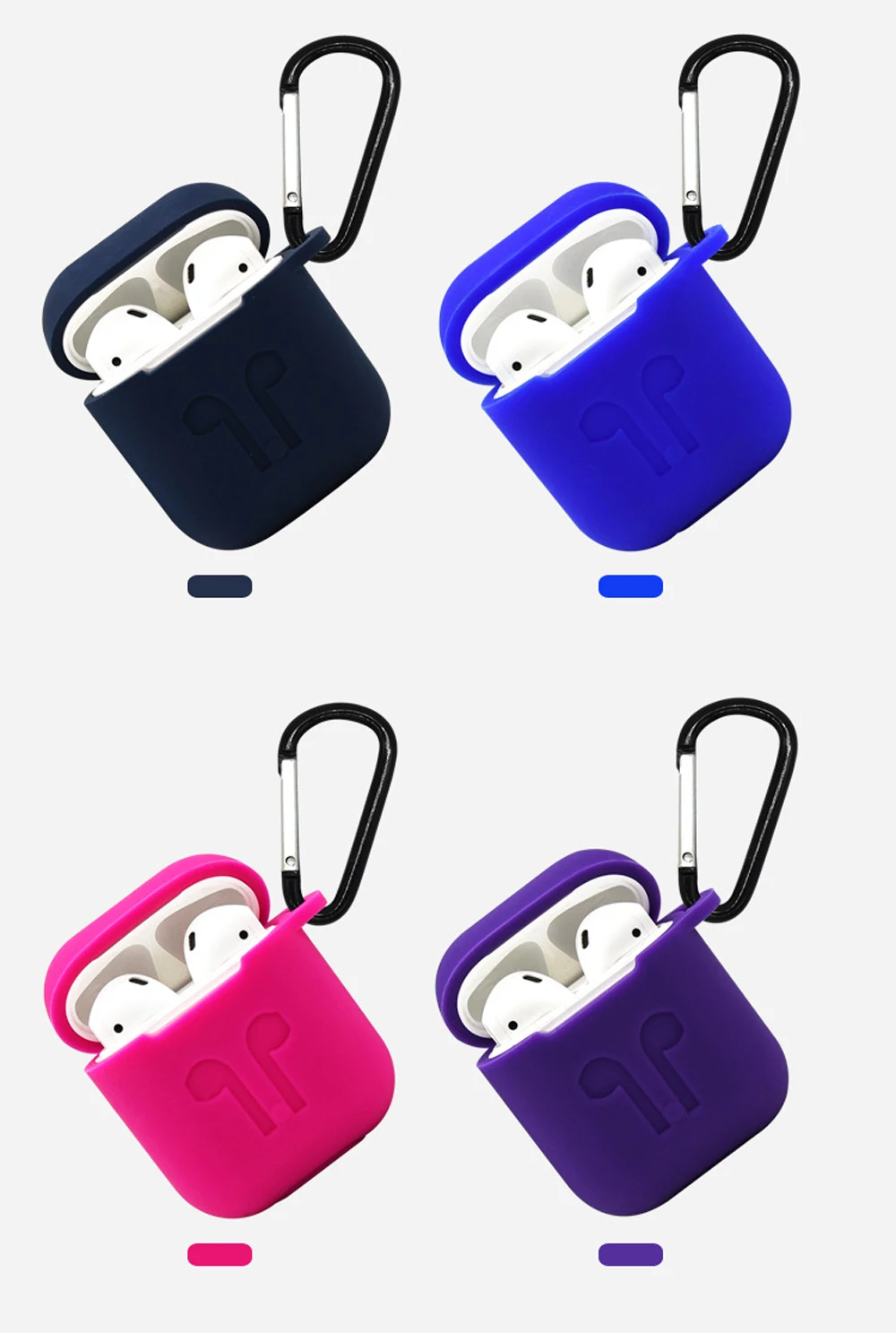 Five-piece Earphone Accessories For Apple Airpods Earbud Case Storage Box Soft Waterproof Silicone Mini Headset Protective Cover (8)