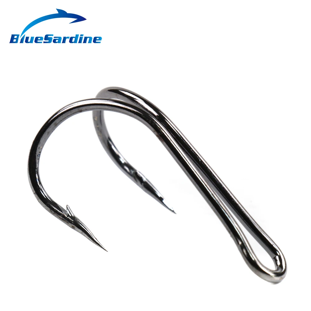 BlueSardine 50 шт. двойной крючок для морской рыбалки Anzol de pesca anzuelos джиг из углеродистой