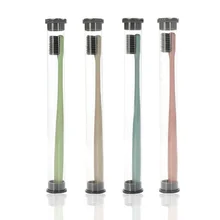 1 шт. ультра мягкая бамбуковая зубная щетка из древесного угля пшеничная соломенная зубная щетка с ящиком для хранения уход за полостью рта для детей и взрослых угри