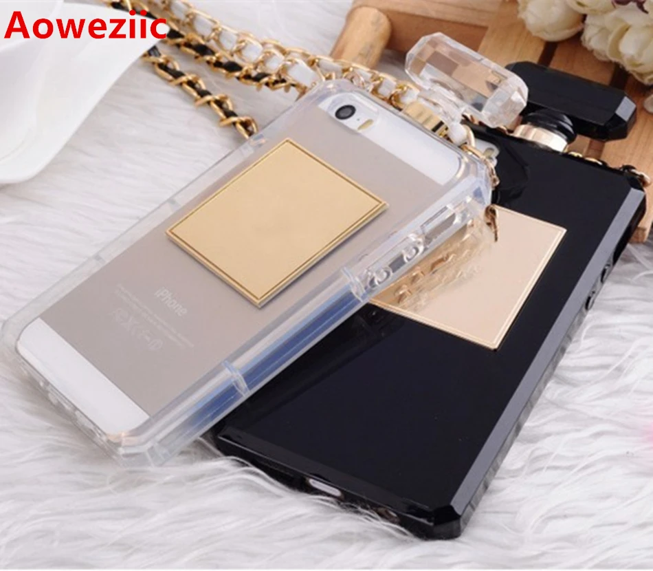 

High quality Perfume Bottle Lanyard Chain TPU Case Handbag case cover For iPhone 5S 5 5SE 4S 4G 6G 6S 7G 7Plus 6Plus 5S plus
