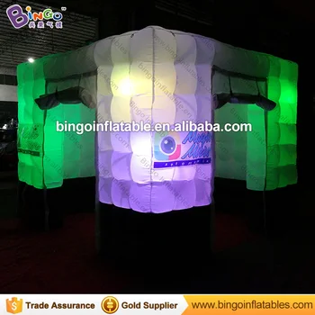 

3X3X2.4 M inflatable photo booth cabinet with LED lights for sale customized logo printing photo booth for advertising event