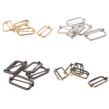 

New 5pcs 38/32/25/20/50mm Strap Buckle Metal Tri-Glides Wire-Formed Roller Pin Buckles Strap Slider Adjuster Bag Accessories