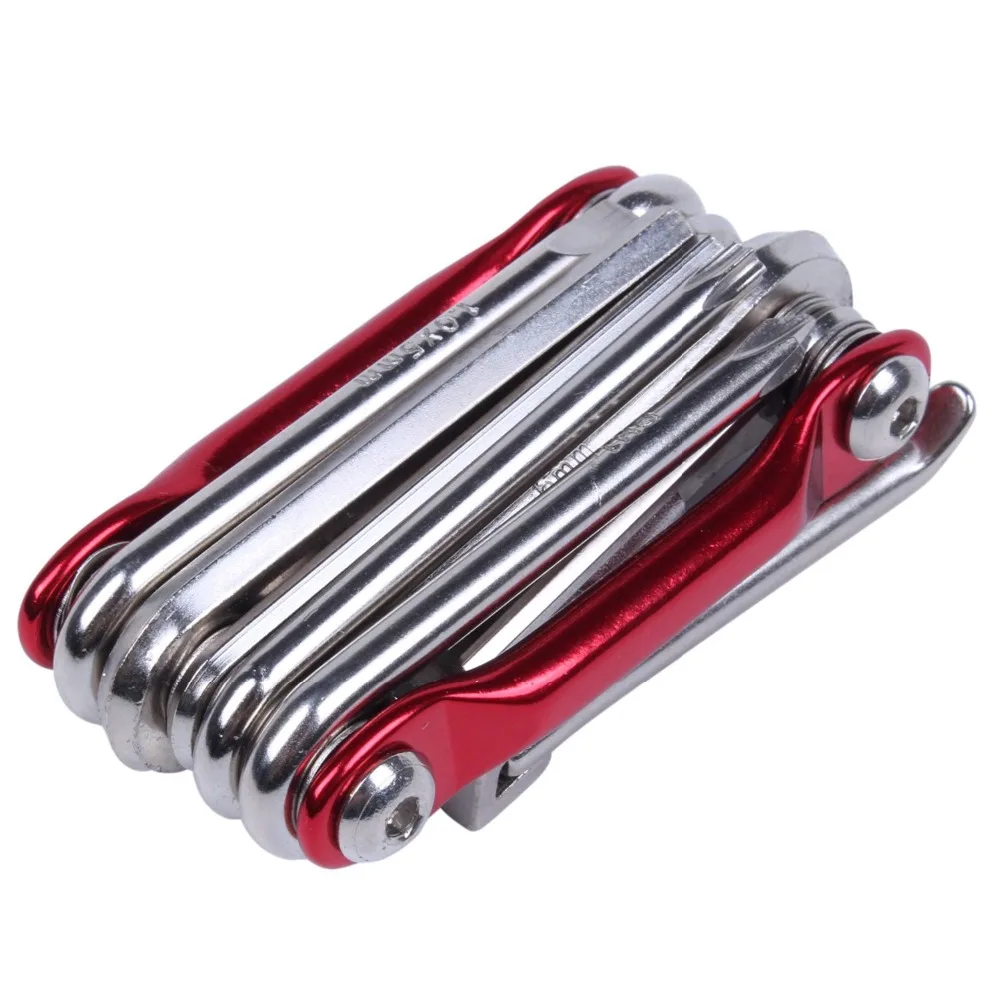 cheap Outdoor 11 in 1 Bike Bicycle Chain Cutter Steel Screwdriver Tools Repair Kits Set Multi function red