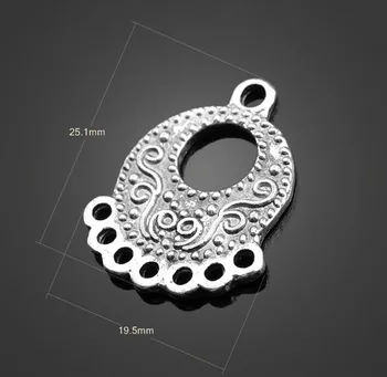 

150pcs Antique Silver Earrings Connector Charm Pendants-DIY Findings Necklace Bracelet Fashion Accessories 25.1mmX19.5mm