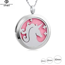 Шарм Единорог эфирное масло диффузор медальон кулон из нержавеющей стали Арома диффузор духи медальон ожерелье для женщин подарок