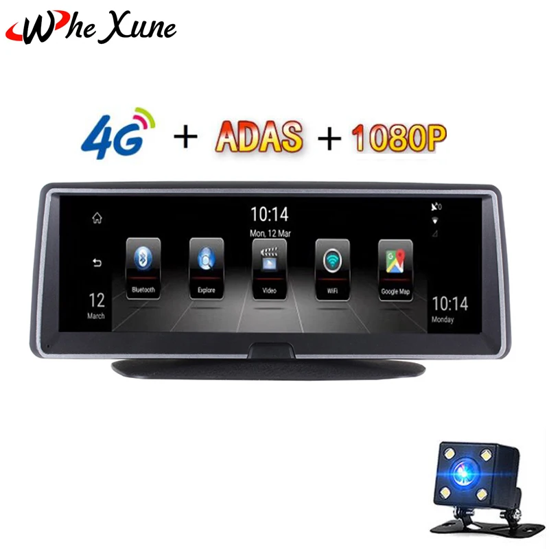 

WHEXUNE Car DVR GPS Navigation Dashcam 8" 4G ADAS Touch Car Camera WiFi Bluetooth FHD DVRs Rearview Camera Recorder Registrar