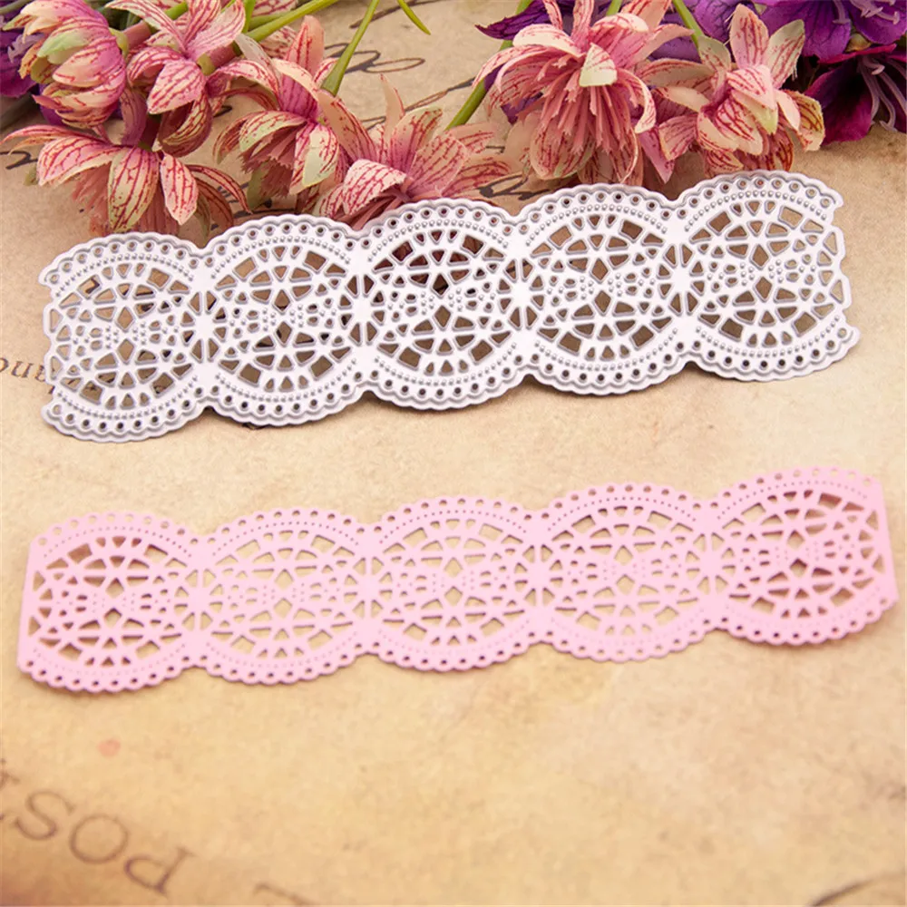 

DIY Crafts Lace Hollow Frame Metal Cutting Dies Stencil Scrapbooking Photo Album Decor Embossing Cards Making