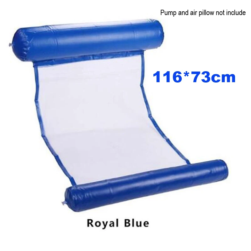 Летний воздушный складной матрас для бассейна, надувная кровать с подушкой, Пляжная надувная плавающая кровать, пляжное кресло, гамак - Цвет: Royal Blue