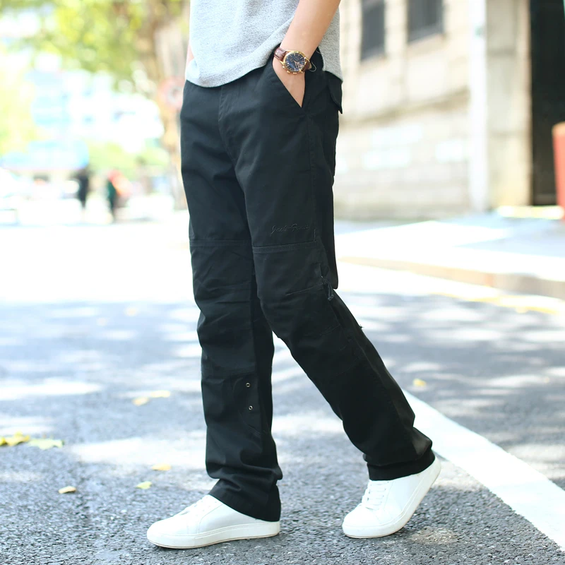Весна и осень новые мужские брюки большой размер 7XL хлопковые брюки высокого качества повседневные Модные свободные плюс толстые мульти-карманные комбинезоны