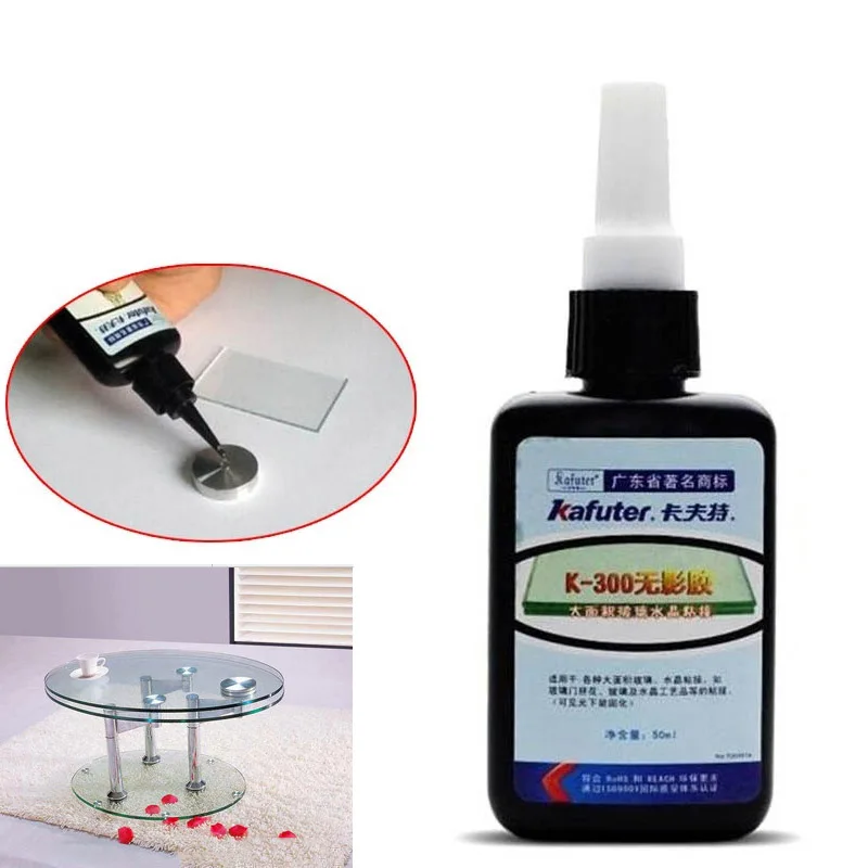 Hot New 50ML K 300 UV Glue Curing Adhesive Transparent Crystal Glass Bonding Repair Liquid Glue