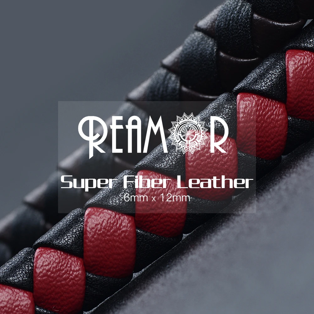 REAMOR 12*6 мм черный смешанный коричневый красный супер волоконный плетеный кожаный веревочный DIY браслет PU широкие кожаные шнуры для изготовления ювелирных изделий