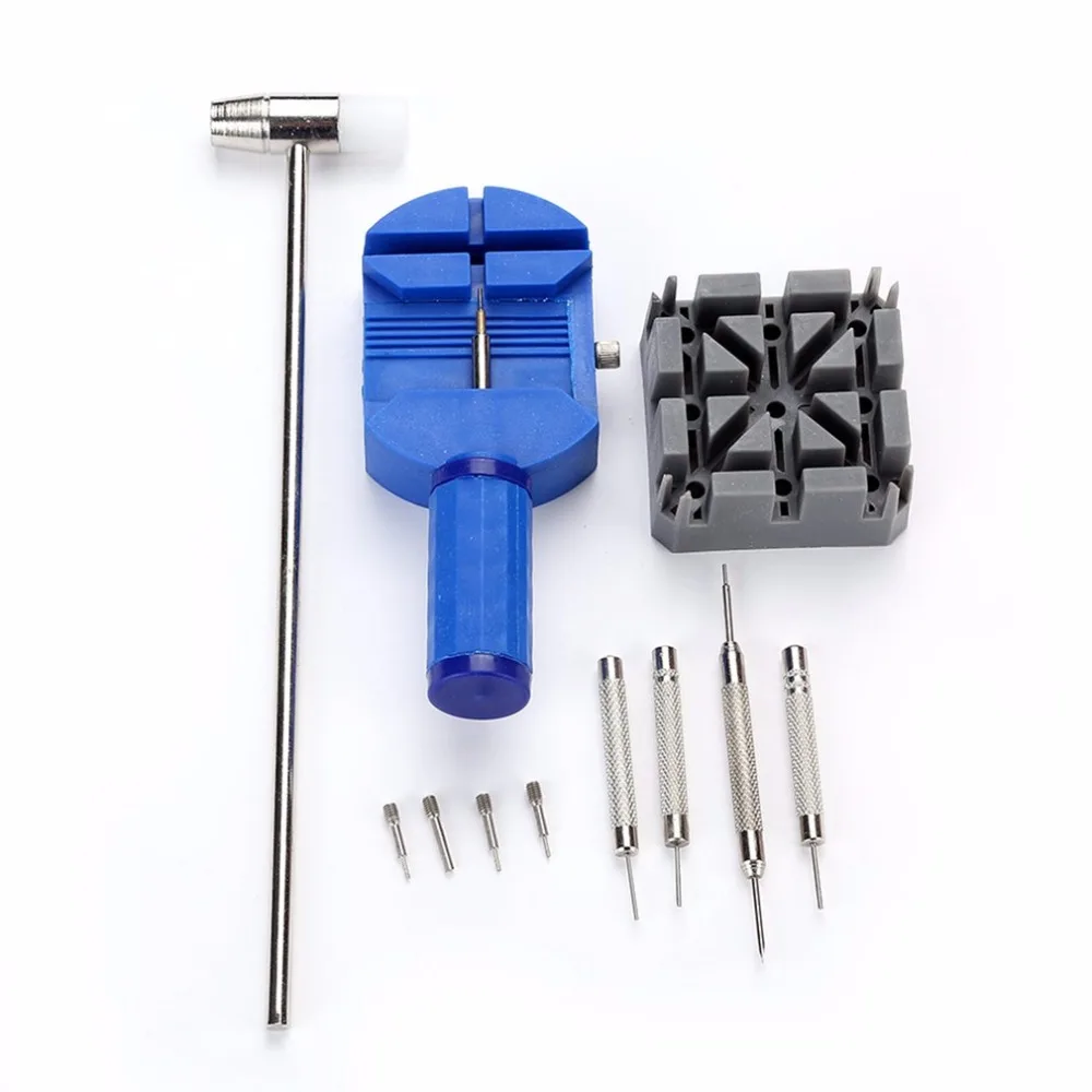 

11PCS Simple Watch Repairing Tools Kit, Watch Belt Holder Pin Punches Hammer Household DIY Tools Kit For Watch Maker