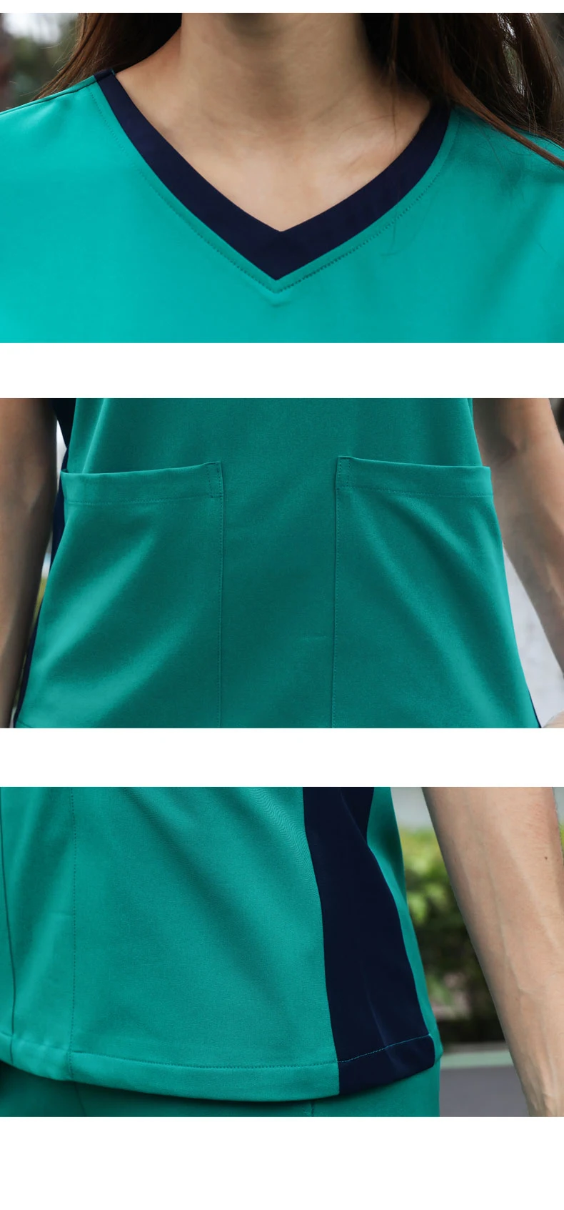 Ядро стрейч униформа медсестры костюм медика наборы Удобная рабочая одежда для больниц для женщин Тонкий великолепный уход Туника Спецодежда