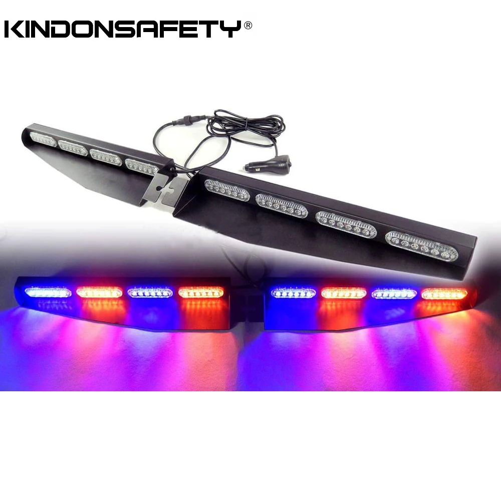

Free shipping! 48 LED Car Led Emergency Strobe Flash Warning Light Visor Dash Windshield Light Bar Red Blue Amber