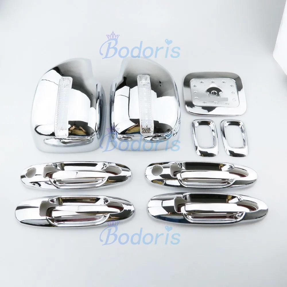 

13 Pieces Chrome Handle Bowl Mirror Cover Side Lamp Fuel Tank Cap 1998-2017 For Toyota Land Cruiser 100 Lexus LX470 Accessories