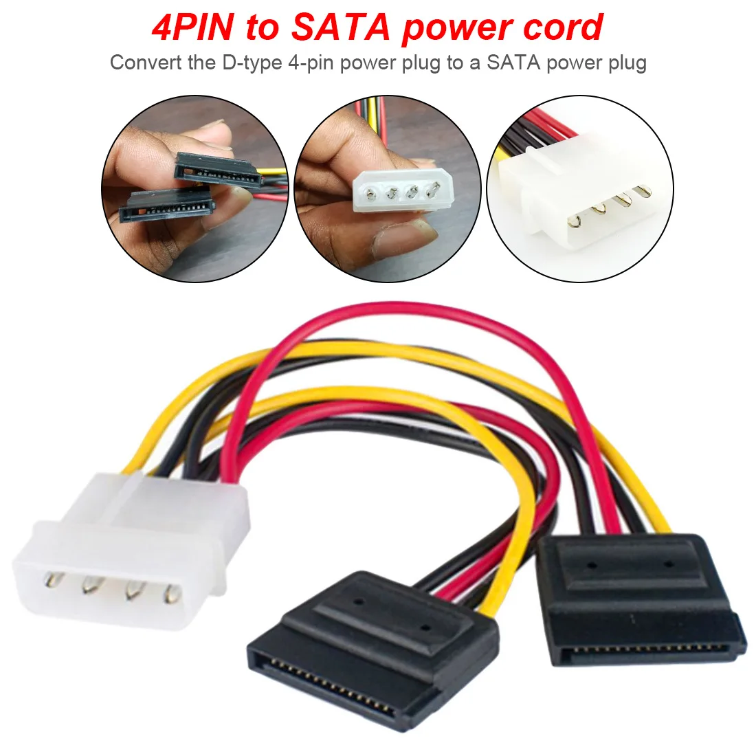 

Computer Cable 4 Pin IDE Power Splitter 1 Female to 2 Female ATA / SATA Power Cable Y Splitter Hard Drive Power Supply Cable