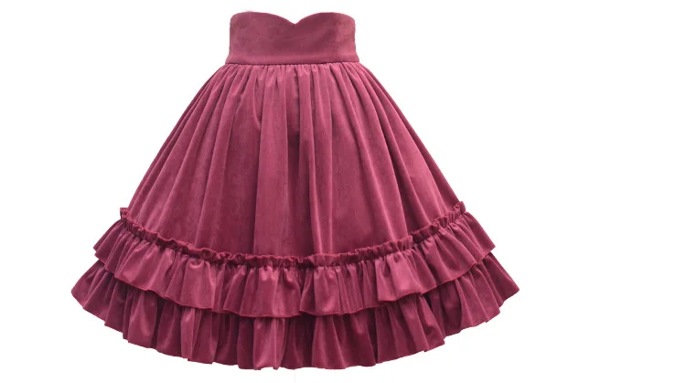 Винтажная Вельветовая юбка Милая плиссированная миди-юбка с высокой талией