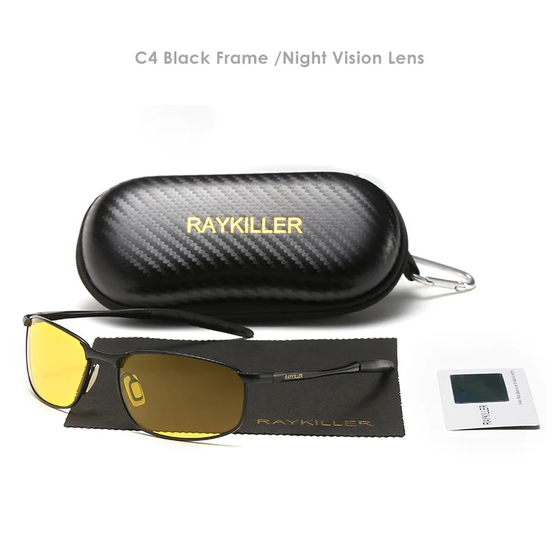 RAYKILLER Mens Polarized Sunglasses for Sports Outdoor Driving Sunglasses Men Metal Frame Sun Glasses gafas de sol - Цвет линз: C4
