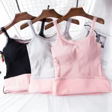 Зимние Бархатные майки, женское нижнее белье, майка, хлопок, женские кофточки размера плюс, сексуальный женский жилет