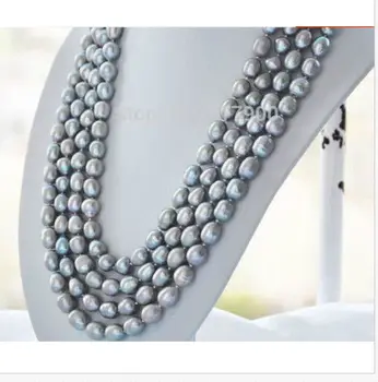 

stunning huge 12-13mm tahitian silver greybaroque pearl necklace 38''