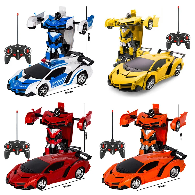 Tanie 2 w 1 samochód elektryczny RC samochodów sportowych robot transformujący się modelu zabawki odporne na zdalnego sterowania deformacji samochodu zabawki dla dzieci zabawki dla