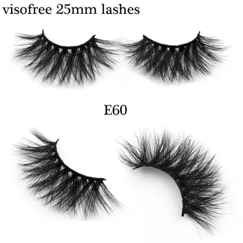

Visofree Mink Eyelashes 25MM Lashes Natural False Eyelashes Fake Lashes Long Makeup 3D Mink Lashes Eyelash Extension Lashes E60