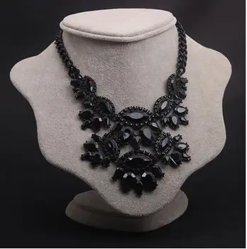 

European and American retro temperament female black stone necklace jewelry accessories 12 pcs/lot