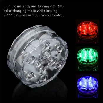 

Submersible LED Light, Waterproof Pond Lights Pool Underwater RGB Multicolour Remote Control Battery Powered for Fish Tank