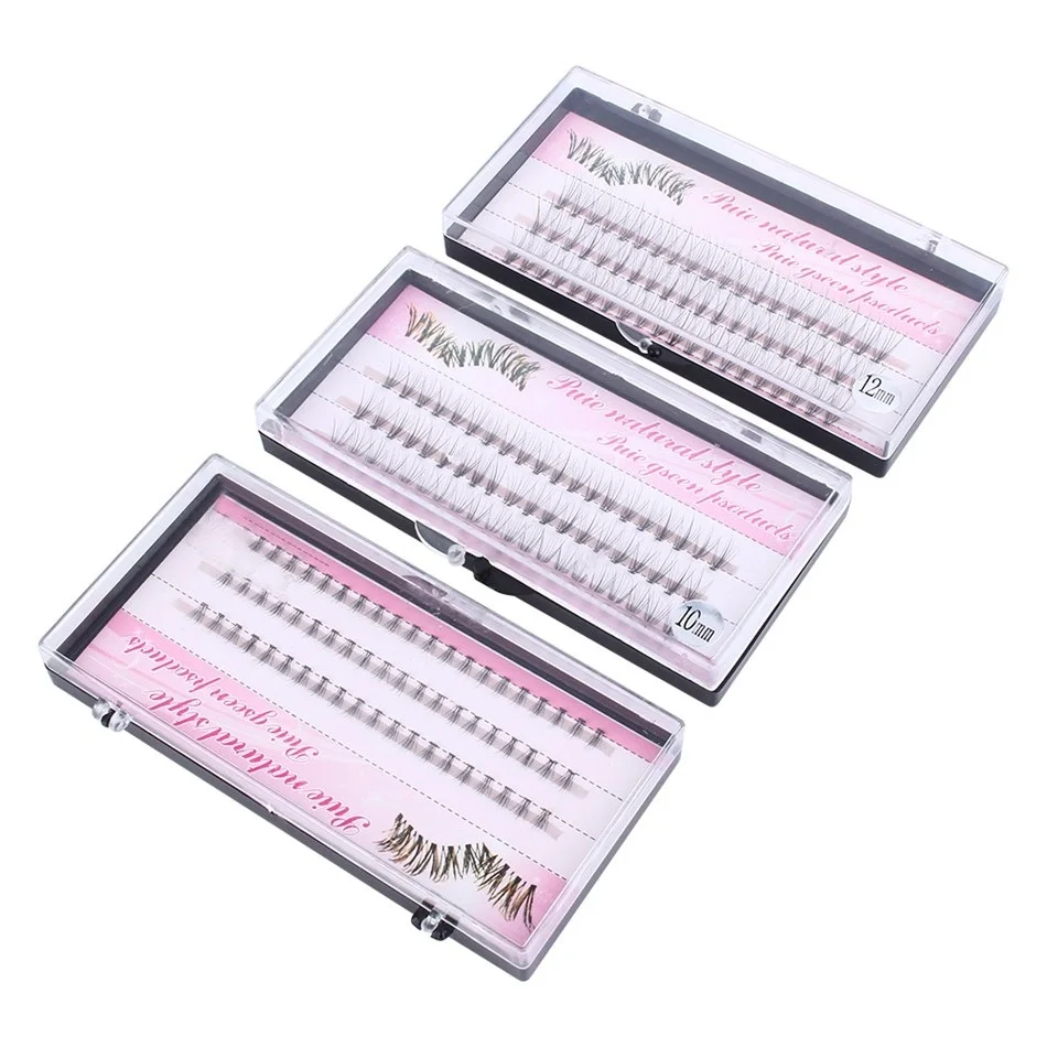 

8/10/12mm 60 Bundle/Set False EyeLashes Extension Kits Individual Cluster Natural Long Grafted Fake Eyelashes Beauty Makeup Tool