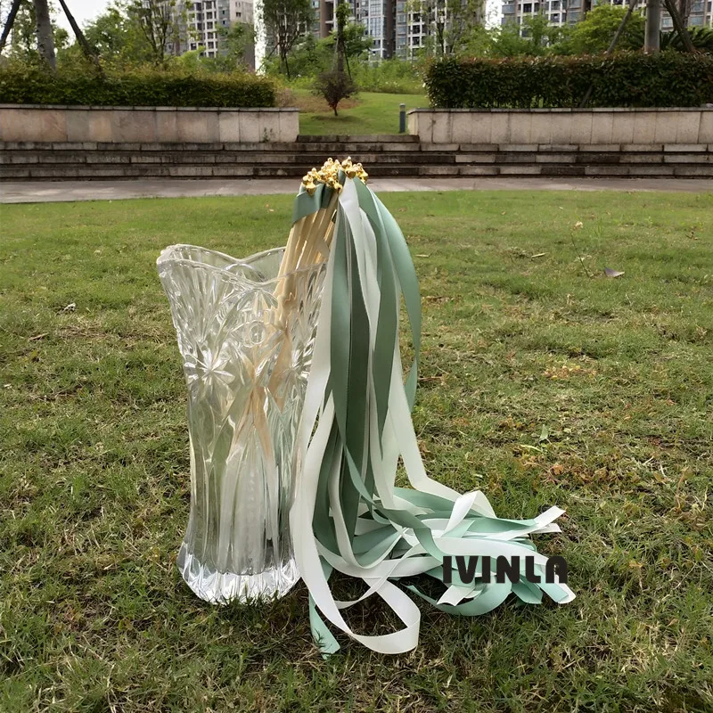 50 шт./лот зеленый и белый свадебные аксессуары для Свадебные украшения