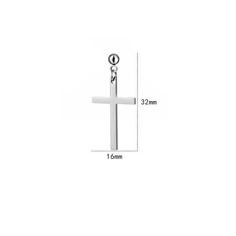 Semitree 304 Stainless Steel Colorful Cross Drop Earrings Men Women Anti-allergy Dangle Earring Fashion Wholesale Jewelry Bijoux - Image 6