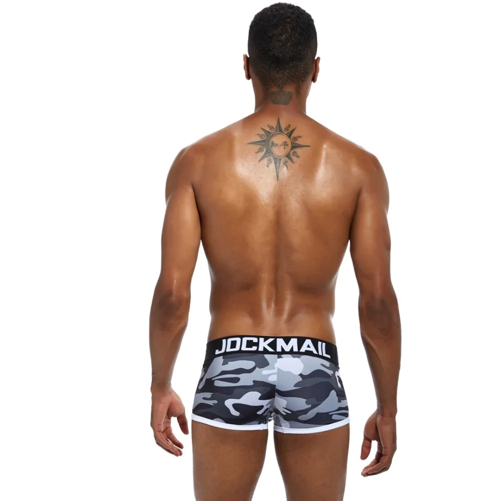 JOCKMAIL, мужское нижнее белье, боксеры, мужские трусы для геев, мужские сексуальные шорты, мужские камуфляжные мягкие трусы, шорты, мужские трусы с принтом