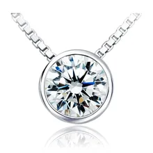 Роскошное Качество G14K 585 ювелирные изделия 1Ct Круглый вырез женский кулон романтический настоящий 14 K кулон из белого золота для юбилея