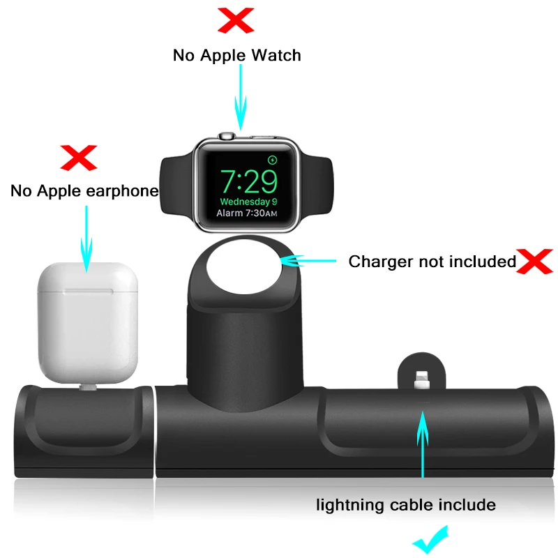 3 в 1 зарядная док-станция для Apple Watch Series 5/4 силиконовая Зарядная база для Iphone 11 Pro зарядная док-станция для Airpods Pro