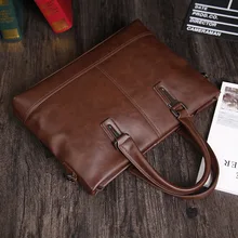 ETONWEAG New 2017 men brands Italian leather brown luxury business style handbags vintage shoulder laptop bags document bags