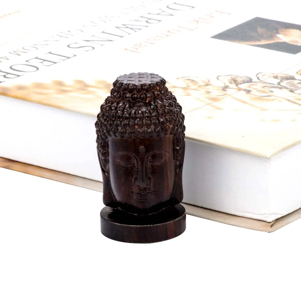 6 см китайские деревянные счеты Резные Будда Шакьямуни Amitabha Holy Tathagata голова Статуэтка домашний декор ремесла