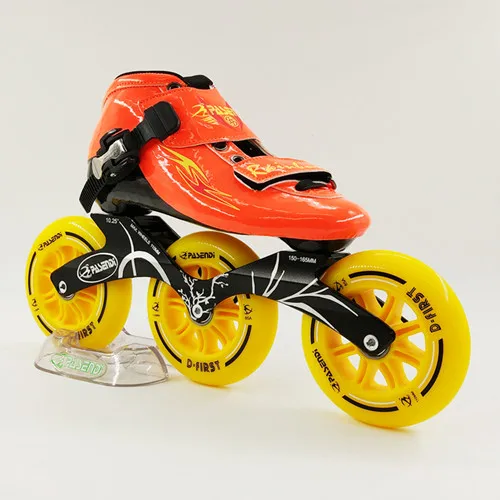Pasendi скоростные Коньки 3 Rodas колеса роликовые коньки 3x110 гонки роликовые коньки детские коньки обувь Patines для женщин и мужчин - Цвет: 110mm wheels