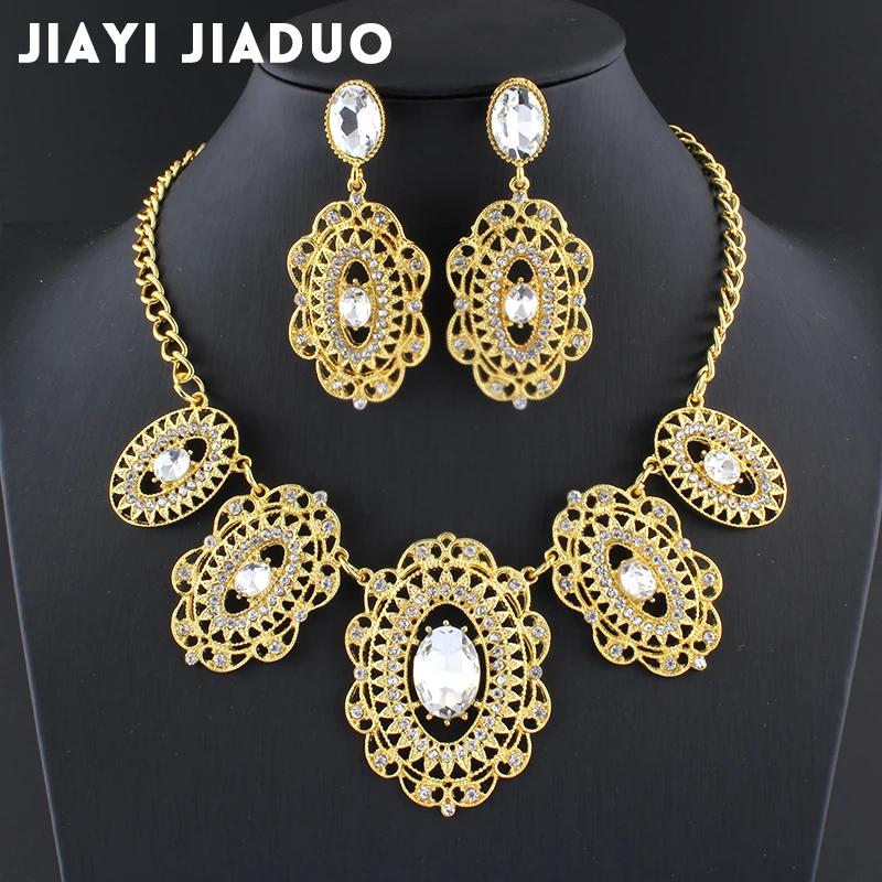 Jiayijiaduo свадебные комплекты ювелирных изделий parure bijoux femme ожерелье комплект