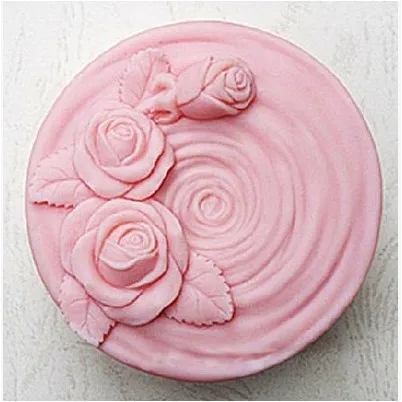 

Round 3D flower pattern soap silicone mold