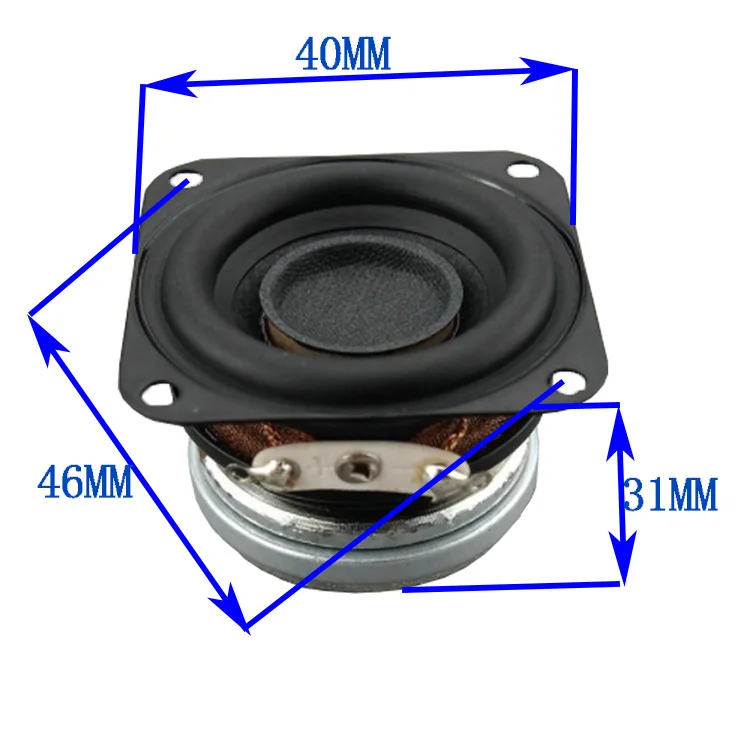 Tenghong 2 шт 1,5 дюймов полный спектр динамик s 4Ohm 10 Вт 40 мм портативная аудио Колонка 16 Ядро Резиновый край громкоговорители DIY