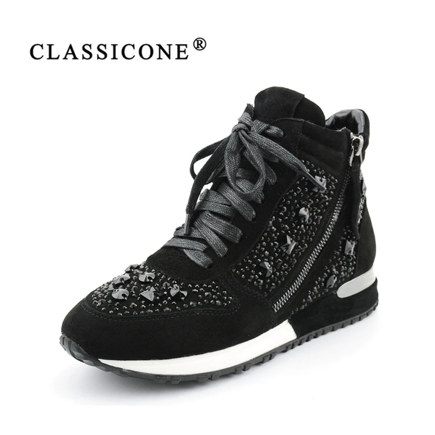 grau Frau Classicone Marke Schwarzes Mode Stiefeletten Turnschuhe Stiefel 2017 Wildleder Winter Warme Wohnungen Stil Schuhe Leder Wolle Aus Echtem Frauen FrEFHxq
