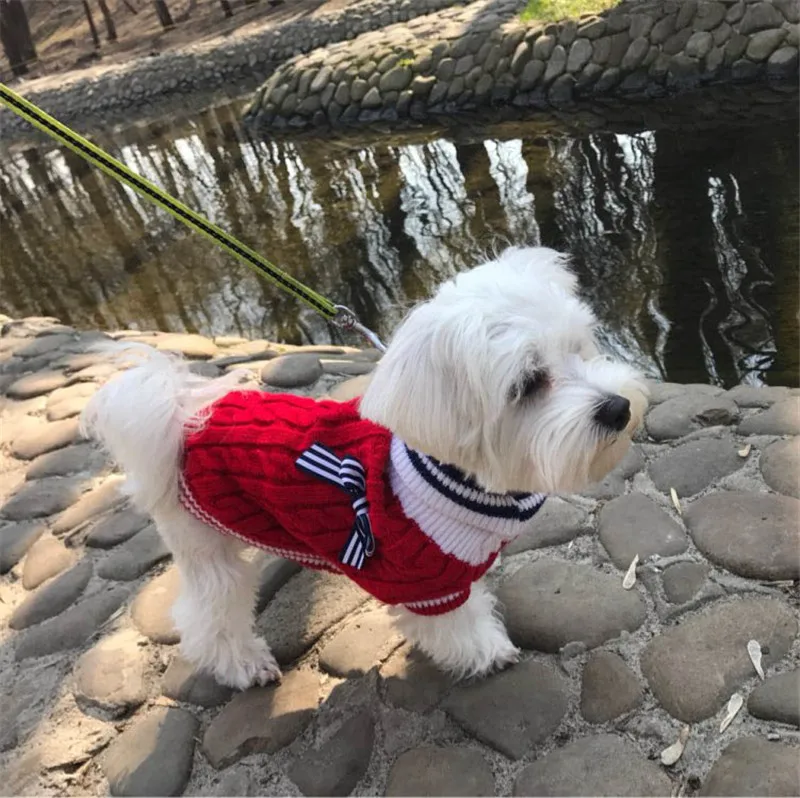 Navy Blue Red Pet Dog Clothes Warm Sweater Puppy Coat Winter Outfit For Small Pet Dog Chihuahua Teddy Clothes Dog Sweater Coat  18