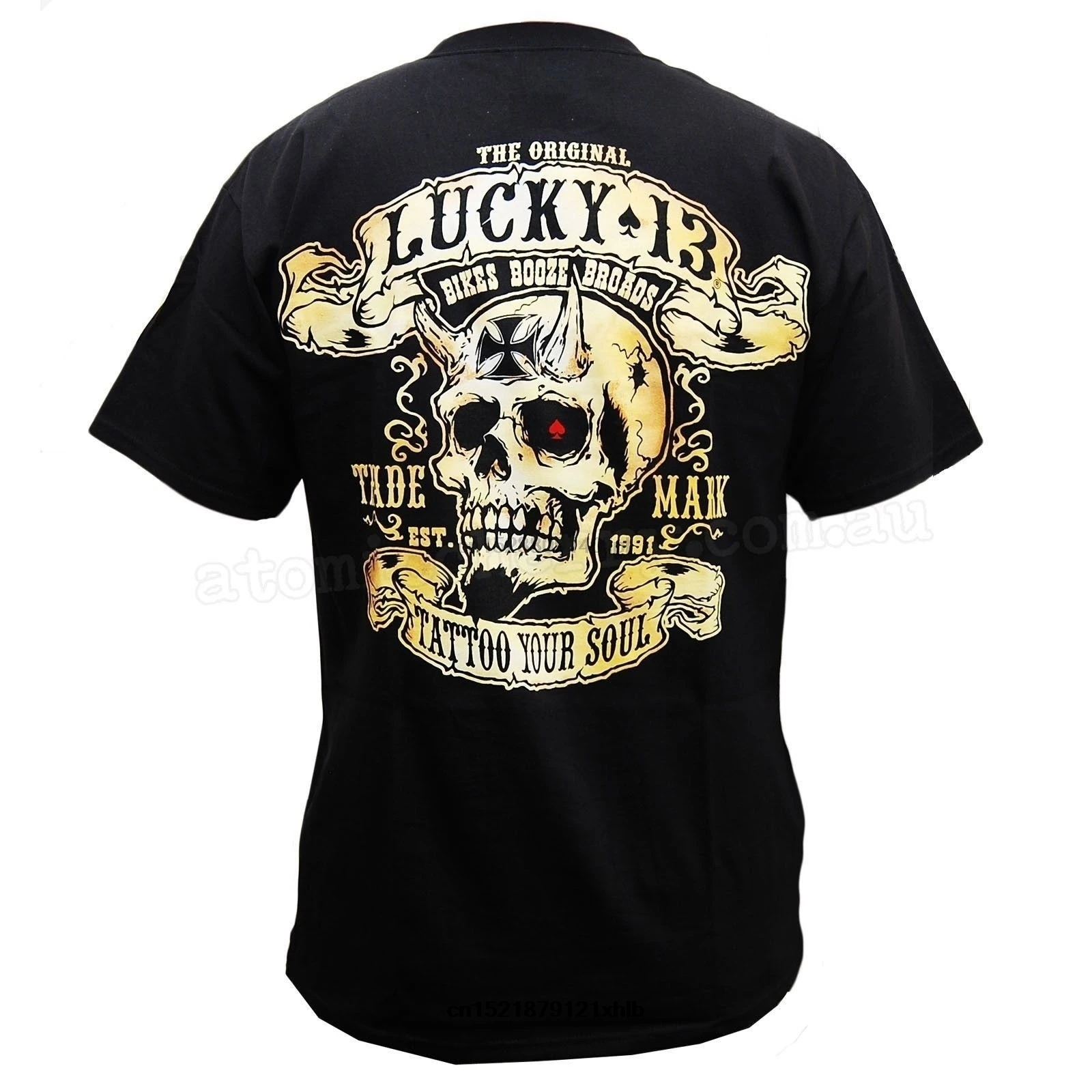 Мужская футболка Lucky 13 Футболка Booze Bikes And Broads Новая модная черная короткая без