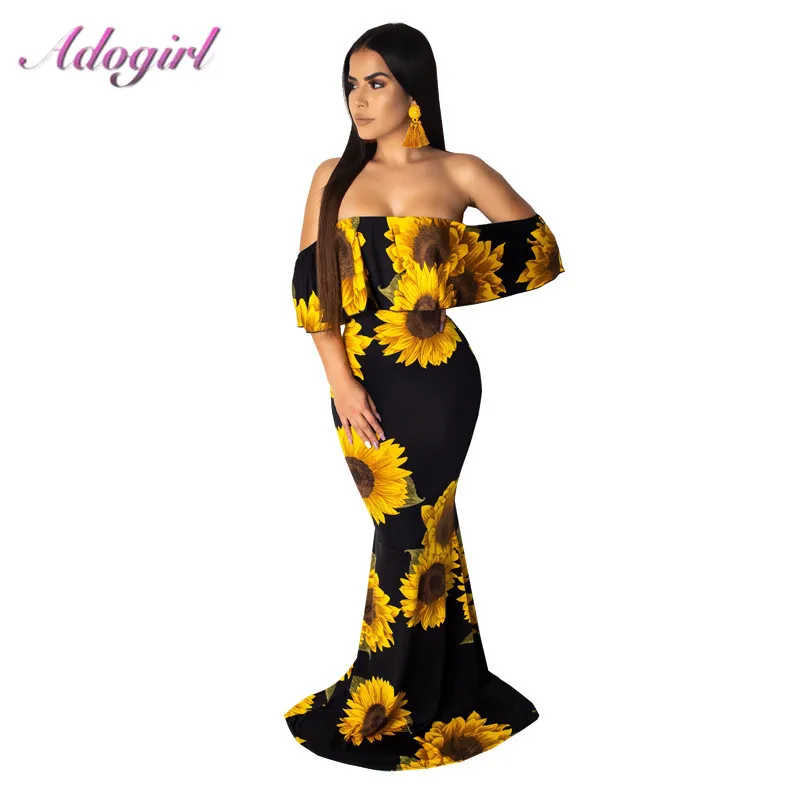 

Sexy Suudress Floral Print Strapless Holiday Long Dress Women Casual Off Shoulder Backless Evening Party Dresses Beach Vestidos