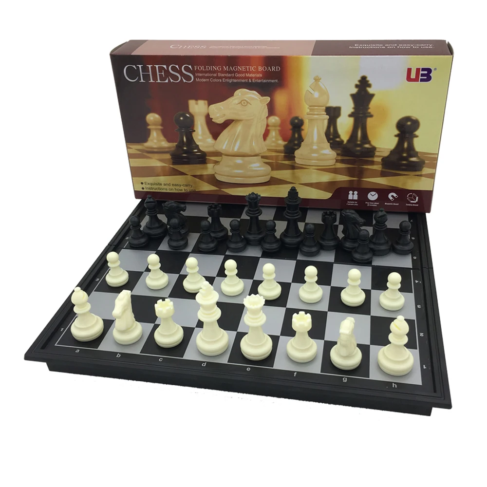 Mini Folding Chess Set Portable King 50mm Pawn 24mm Table