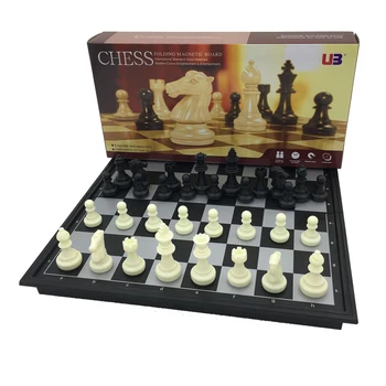 

Mini Folding Magnetic Chess Set Portable King 50mm Pawn 24mm Table Games Funny Educational Toy For Children 2 Color Chess Game