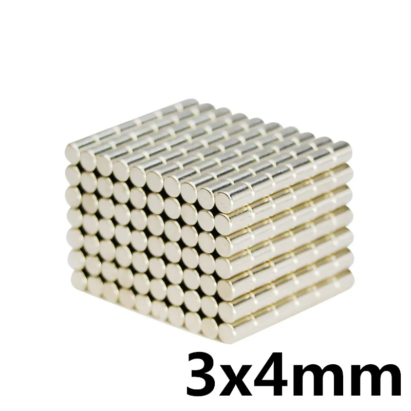 

50pcs 3x4mm Super Powerful Strong Bulk Small Round NdFeB Neodymium Disc Magnets Dia 3mm x 4mm N35 Rare Earth NdFeB Magnet