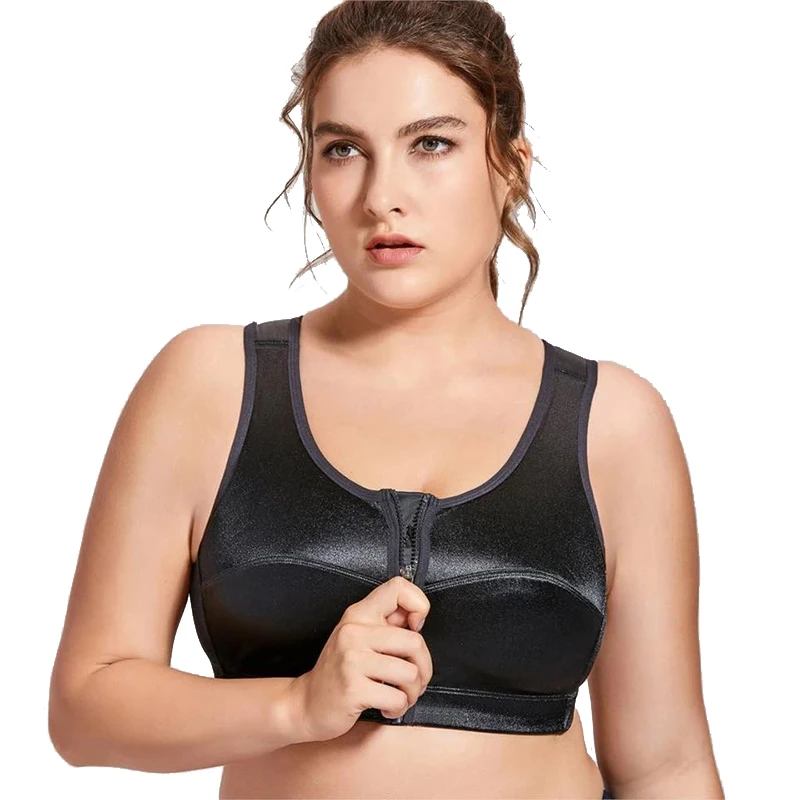 front zip sports bra plus size