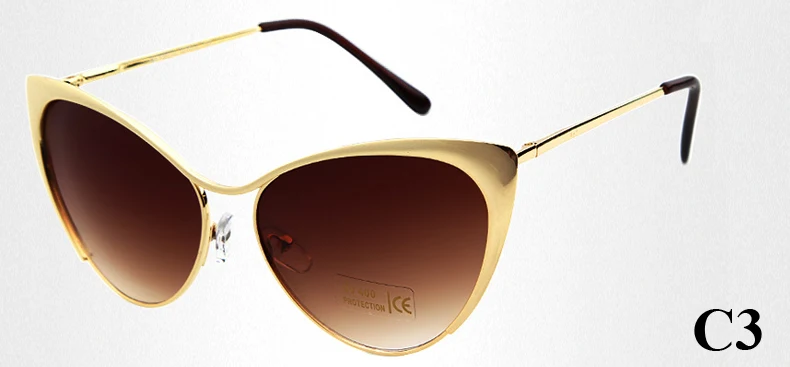 Модные Цветные солнечные очки Для женщин солнцезащитные очки "кошачий глаз" дизайнерские очки Oculos Feminino UV400 очки Винтаж маленькие солнцезащитные очки - Цвет линз: C3