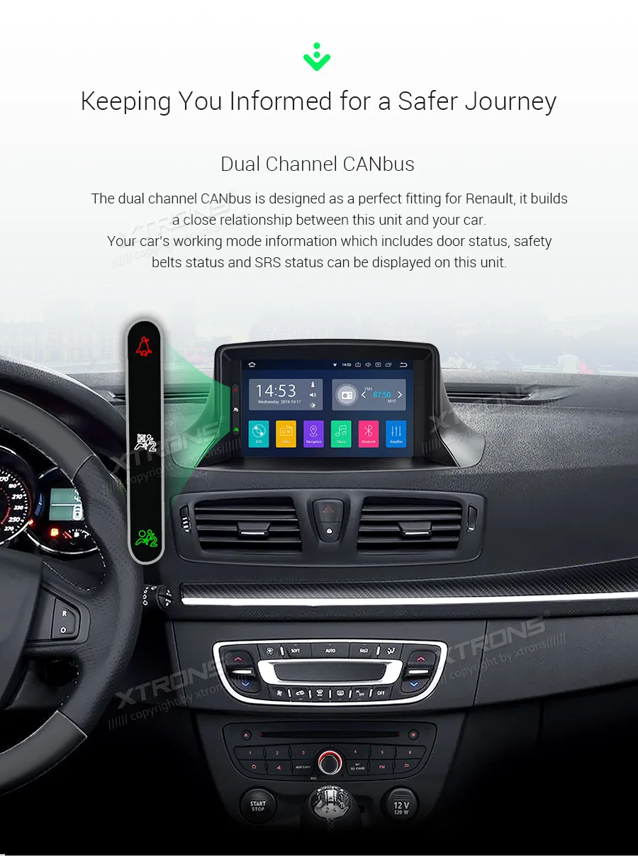 Top 7" Android 9.0 Pie OS Car DVD Multimedia Navigation GPS Radio for Renault Megane III 2008-2015 & Renault Fluence 2008-2015 17